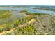 An aerial view shows marshland and waterways surrounding the property at 471 Springfield Rd, Mount Pleasant, SC 29464