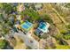 Aerial view shows tennis courts and a pool, located within the community at 471 Springfield Rd, Mount Pleasant, SC 29464