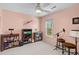 Cozy bedroom with neutral carpet, a ceiling fan and a window providing natural light at 471 Springfield Rd, Mount Pleasant, SC 29464
