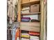 Organized closet with shelves, drawers, and hanging space for optimal clothing and accessory storage at 507 Stinson Dr # 5E, Charleston, SC 29407