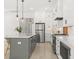 Modern kitchen featuring an island with seating, stainless steel appliances, and custom white cabinetry at 509 Rhythm St, Summerville, SC 29486