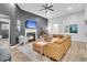 Cozy living room with a fireplace, comfortable seating, and stylish decor elements at 5408 Overland Trl, North Charleston, SC 29420