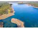 Stunning aerial view of a lake showcasing the tree-lined shores and surrounding nature at 552 Richfield Way, Summerville, SC 29486