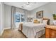 Relaxing bedroom with a large window, and a cozy bed with plush pillows and decorative art at 904 Watermelon Run, Charleston, SC 29412