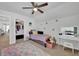 This bedroom has a comfortable bed, a vanity, and a closet at 9981 Winged Elm St, Ladson, SC 29456