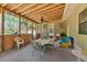 Covered porch with ceiling fan and seating, perfect for outdoor dining and relaxation at 102 Wright Ln, Goose Creek, SC 29445