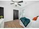 Stylish bedroom with a view to the outside, closet, and eye-catching design elements at 1114 Margaret Dr, Ladson, SC 29456