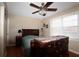 Traditional bedroom with a ceiling fan, hardwood floors, and natural light from the window at 1902 Morgan Ave, North Charleston, SC 29406