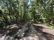 Gravel road winds through a dense forest, creating a secluded and natural driveway at 197 Melrose Pl, Moncks Corner, SC 29461