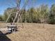 Serene backyard view showcasing a swing, bamboo trees, and natural landscaping at 205 Longstreet St, Summerville, SC 29486