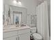Bright bathroom with a vanity and shower/tub combo with a shower curtain at 2690 Park W Blvd, Mount Pleasant, SC 29466