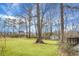 Expansive backyard featuring lush green lawn, mature trees, and a storage shed at 2901 Newport Pl, North Charleston, SC 29420