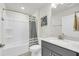 Bathroom featuring bathtub, shower, toilet, vanity, and modern finishes at 3109 Hugh Bennett Dr, Johns Island, SC 29455