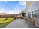Inviting backyard patio with string lights and comfortable outdoor seating at 324 Saucer Rd, Summerville, SC 29486