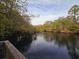 Overlook onto a dark river with fall trees, perfect for enjoying the scenery at 3695 Cannon Rd, Round O, SC 29474
