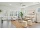 Cozy living room with neutral tones, plush seating, a ceiling fan, and ample natural light at 4045 Oxeye Loop, Johns Island, SC 29455