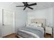 Cozy bedroom features a ceiling fan and neutral decor, creating a relaxing atmosphere at 642 Bridlewood Ln, Mount Pleasant, SC 29466