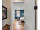 Inviting bedroom with blue patterned walls, light hardwood floors, and neutral-toned decor at 668 Ferry St, Mount Pleasant, SC 29464