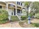 Inviting front porch with decorative fountain and lush plants leading to the home's entrance at 710 S Main St, Summerville, SC 29483
