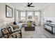 Spacious living room features natural light, modern furnishings, and a view of the neighborhood at 758 Blueway Ave, Summerville, SC 29486