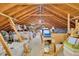 Spacious attic providing abundant storage, illuminated by a central light fixture at 103 Night Hawk Ln, Summerville, SC 29485