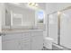This bathroom has double sinks, modern fixtures, shower with glass doors at 1056 Marsh Harrier Dr # Cc3-15-6P, Ravenel, SC 29470
