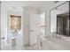 Bathroom boasts tile floors, quartz counters, modern fixtures and a shower at 118 Freeman St, Mount Pleasant, SC 29464