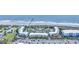 Aerial shot showing condo location near the beach with a pool, parking and landscaped grounds at 1300 Ocean Blvd # 232, Isle of Palms, SC 29451