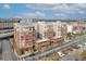 Aerial view of the building showcasing its architectural design and surrounding neighborhood at 150 Bee St # 312, Charleston, SC 29401