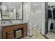 Bathroom features a vessel sink, walk-in closet and separate room for toilet at 150 Bee St # 312, Charleston, SC 29401