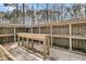 Enclosed backyard area features raised planting bed and potential storage on the side wall at 225 Waning Way, Charleston, SC 29492