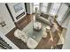 Elevated view of the stylish living room featuring a fireplace and an open layout at 314 Foxbank Plantation Blvd, Moncks Corner, SC 29461