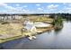 Community pool and lake access with a dock and covered pavilion for relaxing and enjoying waterfront views at 314 Foxbank Plantation Blvd, Moncks Corner, SC 29461