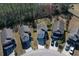 Aerial view of homes, driveways, and cul-de-sac; ample parking in neighborhood at 317 Cantley Ct, Summerville, SC 29486