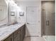 Elegant bathroom with a marble countertop, modern fixtures, and a glass-enclosed shower at 5034 Pittman St, North Charleston, SC 29405