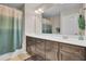 Bathroom vanity with plenty of storage and a shower/tub with curtain at 518 Mountain Laurel Cir, Goose Creek, SC 29445