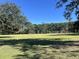Expansive green lawn surrounds the home with mature trees on a sunny day at 5355 Old Military Rd, Adams Run, SC 29426