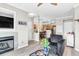 Open concept living area with a fireplace, dining area and kitchen at 700 Daniel Ellis Dr # 14206, Charleston, SC 29412
