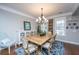 Bright dining room offers stylish chandelier, neutral color scheme, and decorative accents for a sophisticated ambiance at 105 Pine Valley Dr, Summerville, SC 29483