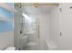 Bright bathroom highlighting a frameless glass shower and modern fixtures at 1407 Shipwatch Rd, Kiawah Island, SC 29455