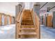 Wooden staircase leading to unfinished basement area at 158 Sandshell Dr, Charleston, SC 29492