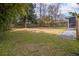 Large, grassy backyard with a wooden fence, mature trees, and shade at 2137 Barbour Dr, Charleston, SC 29414