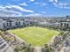 Aerial view of sports fields, walking trails, and manicured landscaping at 330 Concord St # 7 A, Charleston, SC 29401