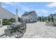 Stunning backyard with a stone fire pit, comfortable lounge area, and lush landscaping, perfect for relaxing and entertaining at 3920 Maidstone Dr, Mount Pleasant, SC 29466