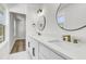 Modern bathroom with dual sinks, quartz countertop, and stylish fixtures, creating a spa-like retreat at 397 Parkdale Dr, Charleston, SC 29414