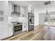 Bright kitchen featuring stainless steel appliances and white cabinetry at 397 Parkdale Dr, Charleston, SC 29414