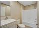 This is a bathroom featuring a shower and tub combination and a single sink at 421 Peacock Ln, Summerville, SC 29486