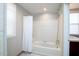 Clean bathroom with white tub and shower at 4333 Cloudmont Dr, Hollywood, SC 29449