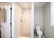 A tiled shower stall sits between a commode and the bathroom door at 4333 Cloudmont Dr, Hollywood, SC 29449
