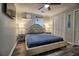 Comfortable main bedroom featuring a ceiling fan and closet with decorative paddle at 6211 Rolling Fork Rd. # 1504 Apt D, North Charleston, SC 29406